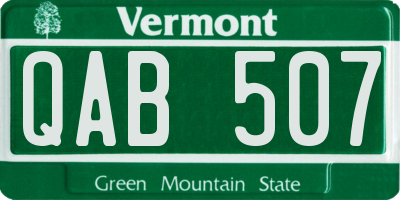 VT license plate QAB507