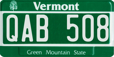 VT license plate QAB508