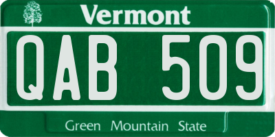 VT license plate QAB509