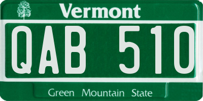 VT license plate QAB510