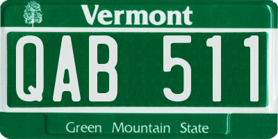 VT license plate QAB511