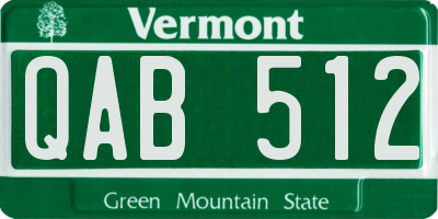 VT license plate QAB512