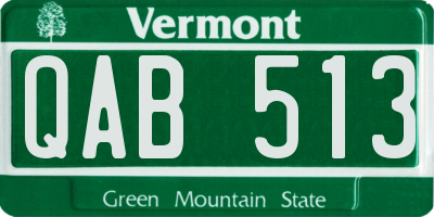 VT license plate QAB513