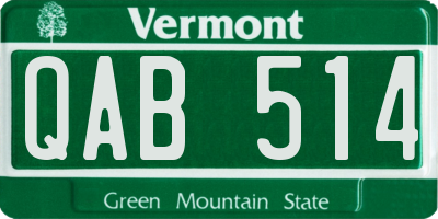 VT license plate QAB514