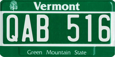 VT license plate QAB516