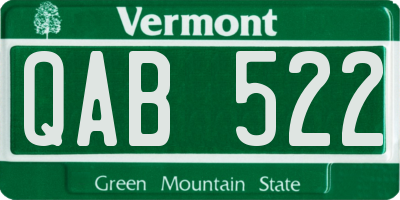 VT license plate QAB522