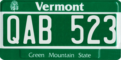 VT license plate QAB523