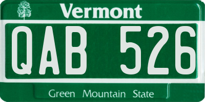 VT license plate QAB526