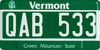 VT license plate QAB533