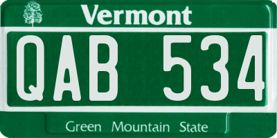 VT license plate QAB534