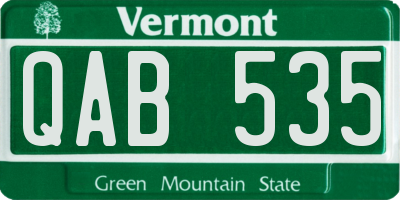 VT license plate QAB535