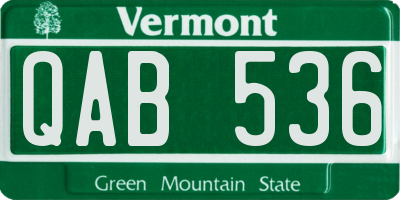 VT license plate QAB536