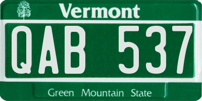 VT license plate QAB537