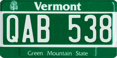 VT license plate QAB538