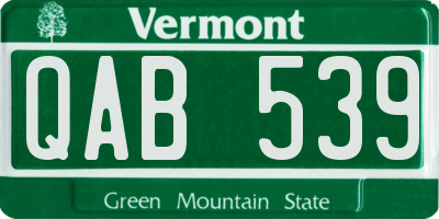 VT license plate QAB539