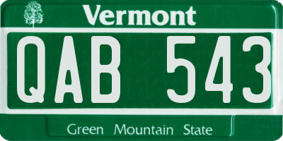VT license plate QAB543