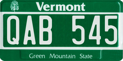 VT license plate QAB545
