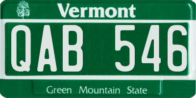 VT license plate QAB546