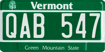 VT license plate QAB547