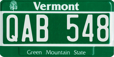 VT license plate QAB548