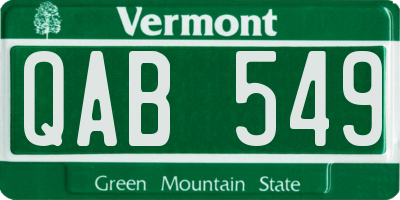 VT license plate QAB549