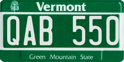 VT license plate QAB550