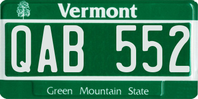 VT license plate QAB552