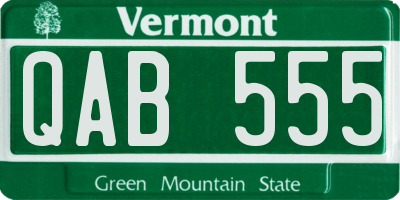VT license plate QAB555