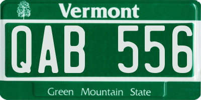 VT license plate QAB556