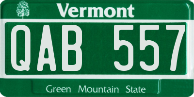 VT license plate QAB557