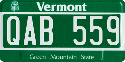 VT license plate QAB559