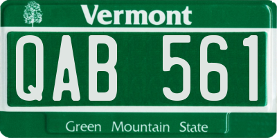 VT license plate QAB561