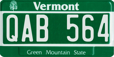 VT license plate QAB564