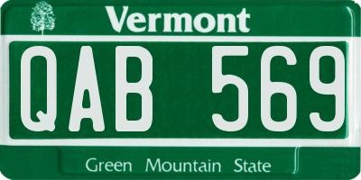 VT license plate QAB569