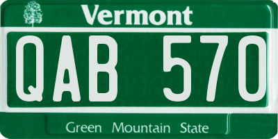 VT license plate QAB570