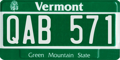 VT license plate QAB571