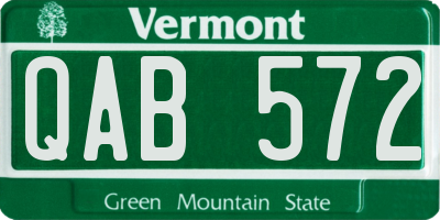 VT license plate QAB572