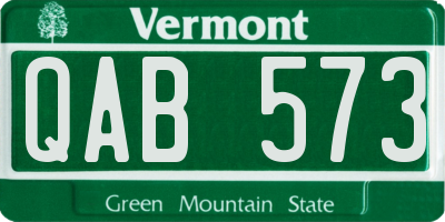 VT license plate QAB573