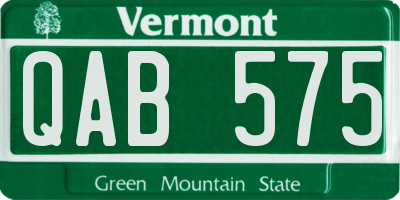 VT license plate QAB575