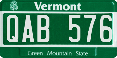 VT license plate QAB576