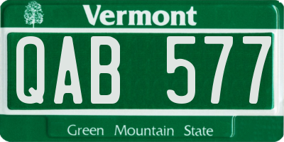 VT license plate QAB577