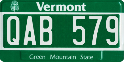 VT license plate QAB579