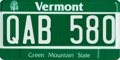 VT license plate QAB580
