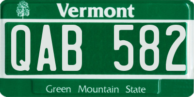 VT license plate QAB582
