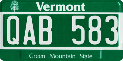VT license plate QAB583
