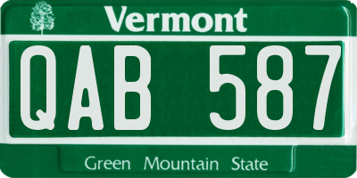 VT license plate QAB587