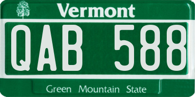 VT license plate QAB588
