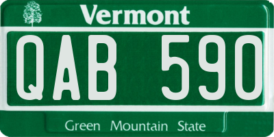VT license plate QAB590