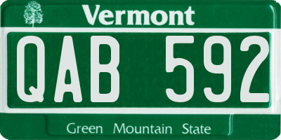 VT license plate QAB592