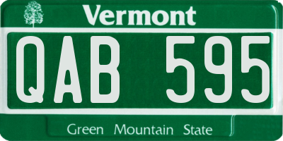 VT license plate QAB595